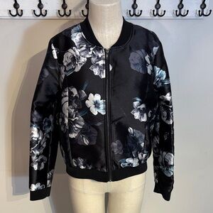 Simons Black Floral Bomber Jacket